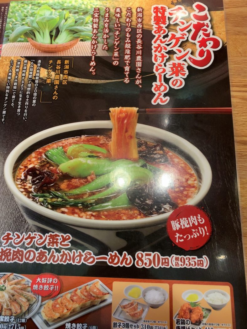 チンゲン菜と挽肉のあんかけらーめん