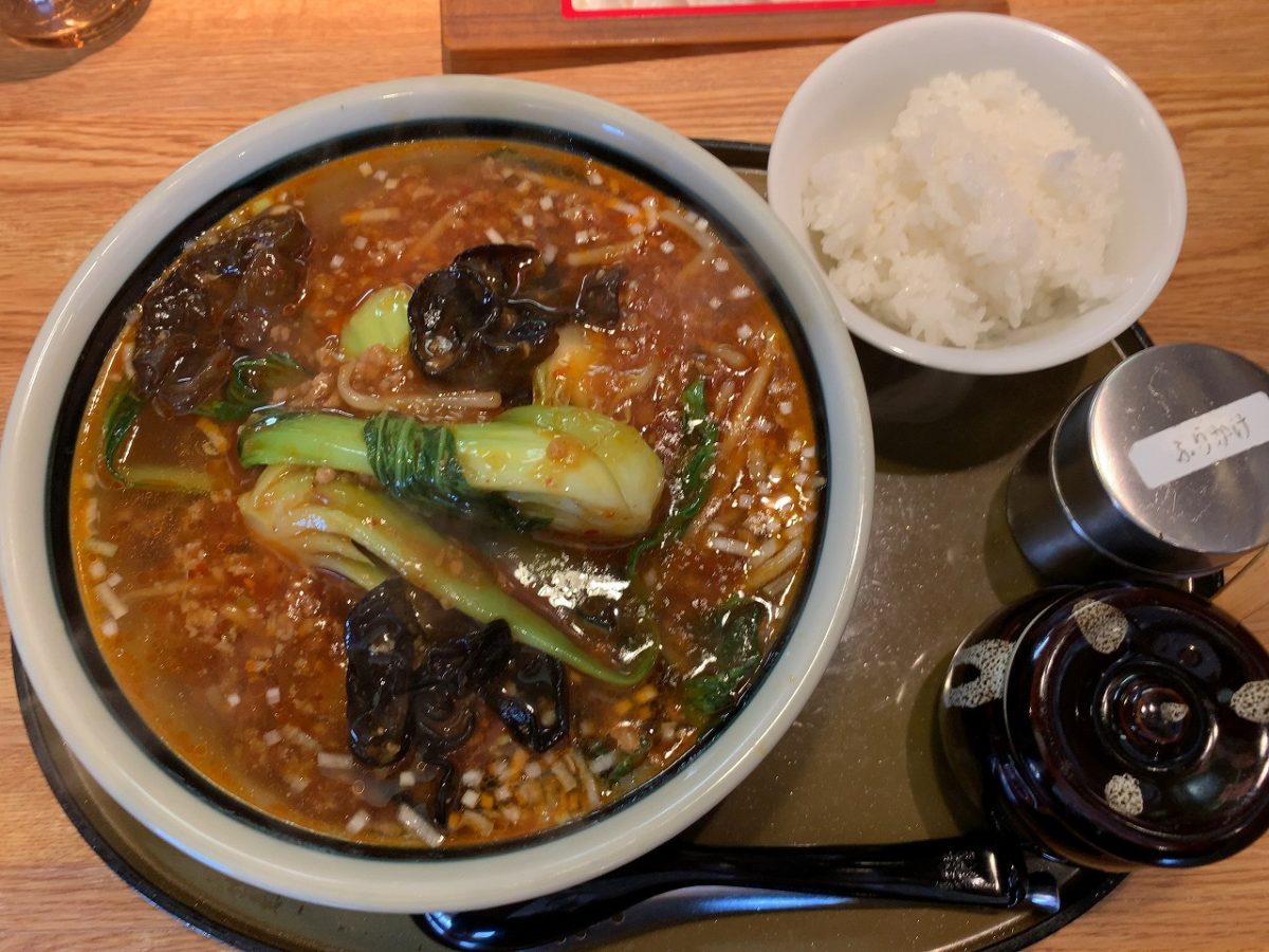 チンゲン菜と挽肉のあんかけらーめん