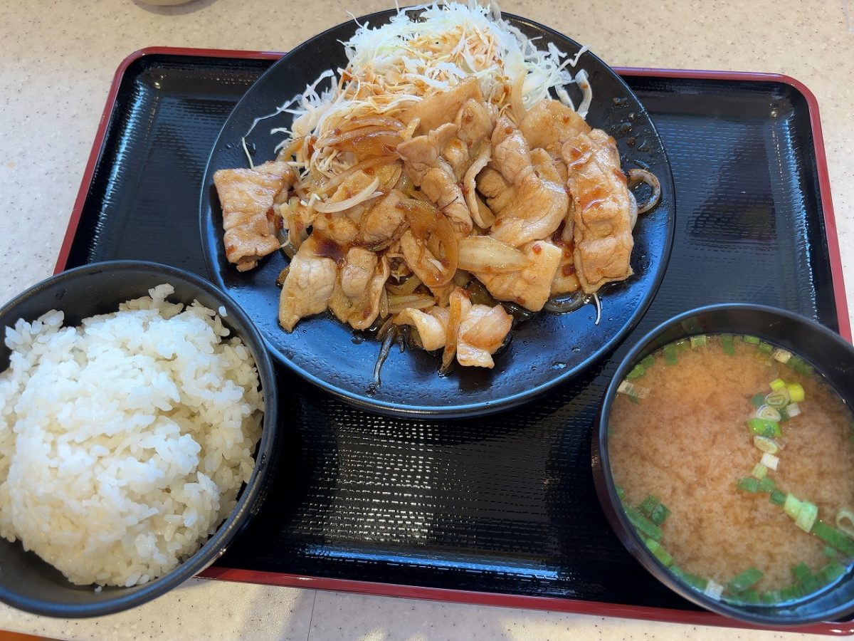 栄PA上り線の生姜焼き定食