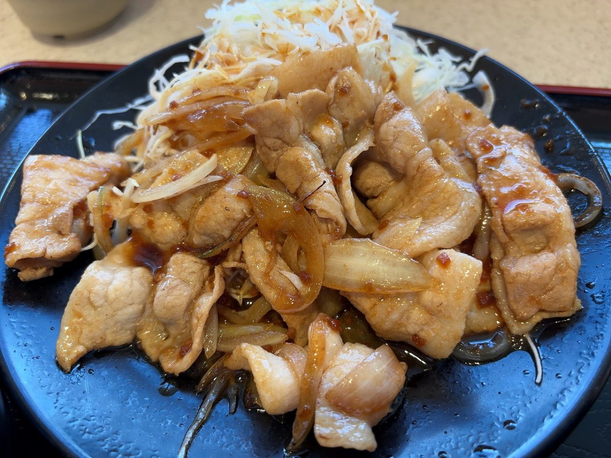 栄PA上り線の生姜焼き定食